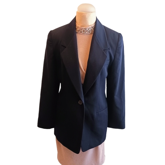 Ellen Tracy Linda Allard Blazer WOOL Sz 8  OVERSIZED BOXY Jacket Long Read - Picture 4 of 15